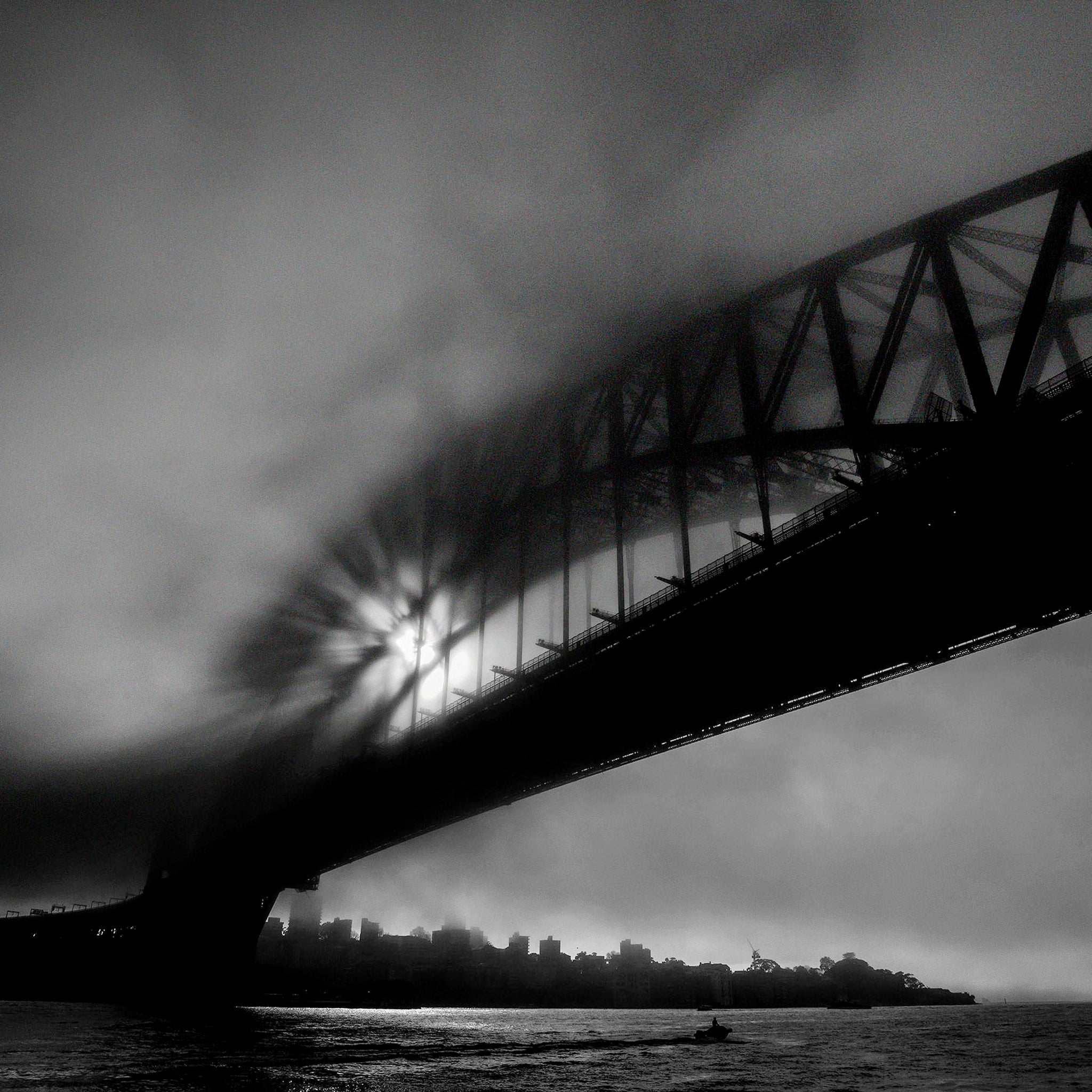 The morning sun breaks through the Fog