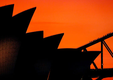 Bridge Climbers at sunset
